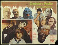 3w309 CHABELO Y PEPITO CONTRA LOS MONSTRUOS Mexican lobby card '73 images of classic movie monsters!