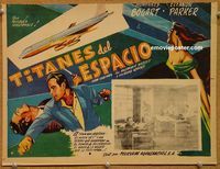 3w310 CHAIN LIGHTNING Mexican movie lobby card R50s artwork of military test pilot Humphrey Bogart!