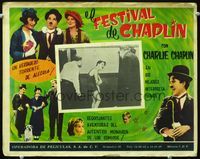 3w311 CHARLIE CHAPLIN FESTIVAL Mexican movie lobby card R60s Chaplin comedy shorts, great images!