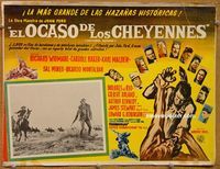 3w312 CHEYENNE AUTUMN Mexican LC '64 John Ford, great artwork of soldier fighting Native American!