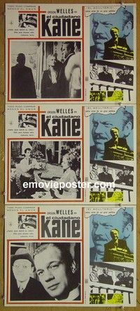 3w181 CITIZEN KANE 3 Mexican lobby cards R60s some called Orson Welles a hero, three great images!