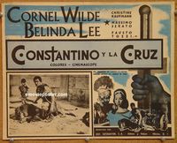 3w327 CONSTANTINE & THE CROSS Mexican movie lobby card R60s Cornel Wilde, cool gladiator image!