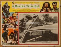 3w329 CORKY Mexican movie lobby card '72 Robert Blake, wild car crash images!