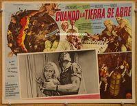 3w334 CRACK IN THE WORLD Mexican lobby card '65 Dana Andrews, wild artwork of Earth splitting open!