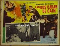 3w336 CRIMEBUSTERS Mexican movie lobby card '61 Mark Richman, cool crime images!