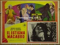 3w340 CURSE OF THE LIVING CORPSE Mexican LC '64 Helen Waren, wild image of girl's head on plate!