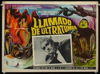 3w358 DEVILS OF DARKNESS Mexican LC '65 English horror, spooky border art of naked woman & snake!