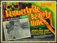 3w362 DIE TOTE VON BEVERLY HILLS Mexican LC '64 Heidelinde Weiss, wild art of skull & nude girl!