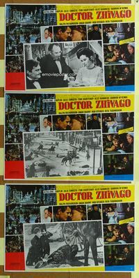 3w182 DOCTOR ZHIVAGO 3 Mexican lobby cards '65 Omar Sharif, Julie Christie, David Lean English epic!