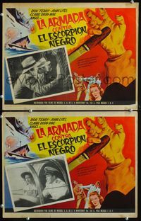 3w188 DON WINSLOW OF THE NAVY 2 Mexican movie lobby cards R50s serial