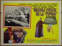 3w374 DRACULA HAS RISEN FROM THE GRAVE Mexican movie lobby card '69 Hammer horror, Christopher Lee!