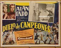 3w377 DUEL OF CHAMPIONS Mexican movie lobby card R70s Orazi e curiazi, Alan Ladd, Italian!