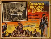 3w514 KING RICHARD & THE CRUSADERS Mexican LC '54 Rex Harrison, Virginia Mayo, George Sanders