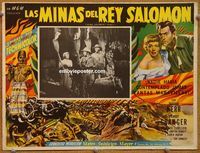 3w515 KING SOLOMON'S MINES Mexican movie lobby card '50 Deborah Kerr & Stewart Granger in Africa!