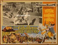 3w521 KNIGHTS OF THE ROUND TABLE Mexican LC '54 Taylor as Lancelot, sexy Ava Gardner as Guinevere!