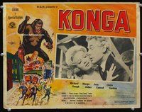 3w523 KONGA Mexican movie lobby card '61 great image of Michael Gough & Margo Johns!