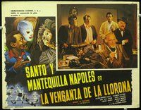 3w528 LA VENGANZA DE LA LLORONA Mexican lobby card '74 great art of masked Mexican wrestler Santo!