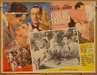 3w530 LADY OF THE TROPICS Mexican movie lobby card '39 glamorous art of Hedy Lamarr, Robert Taylor