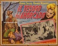 3w543 LAW & JAKE WADE Mexican lobby card '58 art of Robert Taylor, Richard Widmark & Patricia Owens!