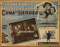 3w551 LONG GRAY LINE Mexican LC '54 art of Tyrone Power carrying Maureen O'Hara, West Point cadets!