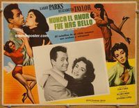 3w560 LOVE IS BETTER THAN EVER Mexican lobby card '52 great artwork images of sexy Elizabeth Taylor!