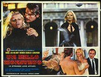 3w561 LOVE ME STRANGELY Mexican lobby card '71 great images of sexy Virna Lisi & Helmut Berger!