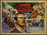 3w569 MAN WHO HAUNTED HIMSELF Mexican LC '70 Roger Moore playing pool, art of sexy girl in bra!