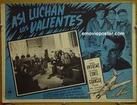 3w666 PURPLE HEART Mexican movie lobby card '44 Dana Andrews, Richard Conte, art of airplanes!