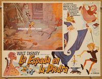 3w761 SWORD IN THE STONE Mexican lobby card R70s Disney's cartoon story of King Arthur & Merlin!