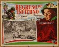 3w794 TO HELL & BACK Mexican lobby card '55 Audie Murphy's life story as a kid soldier in WWII!