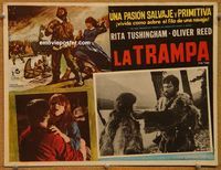 3w805 TRAP Mexican movie lobby card '66 Rita Tushingham, Oliver Reed, cool wilderness art!