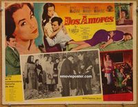 3w811 TWO LOVES Mexican LC '61 huge headshot art of Shirley MacLaine, Laurence Harvey, Jack Hawkins