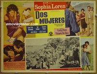 3w813 TWO WOMEN Mexican movie lobby card '62 Vittorio De Sica, great images of sexy Sophia Loren!