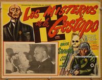 3w814 UNDER SECRET ORDERS Mexican lobby card R60 Erich von Stroheim, art of Nazi soldier by Tinoco!