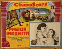 3w817 UNTAMED Mexican movie lobby card '55 Tyrone Power & Susan Hayward in Africa!