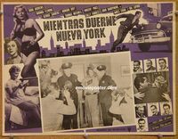 3w840 WHILE THE CITY SLEEPS Mexican movie lobby card '56 great images, Fritz Lang noir!