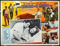 3w853 WOUNDS OF HUNGER Mexican LC '60s cool artwork of bullfighting matador & sexy Luciana Paluzzi!