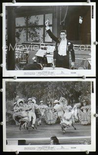 3y443 GIRL IN THE RED VELVET SWING 2 8x10s '55 image of Joan Collins dancing, Farley Granger w/gun!