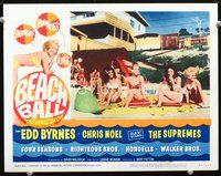 4b105 BEACH BALL movie lobby card #7 '65 great image of sexy bikini girls on the beach!