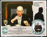 4b109 BEING THERE lobby card #4 '80 close-up of Melvyn Douglas, cool border image of Peter Sellers!