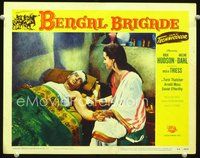 4b112 BENGAL BRIGADE movie lobby card #2 '54 image of bandaged Rock Hudson w/Arlene Dahl!