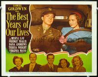 4b113 BEST YEARS OF OUR LIVES LC #2 '47 close up of Teresa Wright & uniformed Dana Andrews in car!