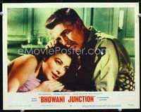 4b126 BHOWANI JUNCTION movie lobby card #6 '55 close-up of super sexy Ava Gardner w/Stewart Granger!