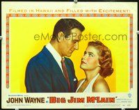 4b133 BIG JIM McLAIN movie lobby card '52 close-up of John Wayne w/Nancy Olson!