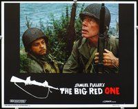 4b135 BIG RED ONE movie lobby card #3 '80 cool close-up of Lee Marvin, Mark Hamill!