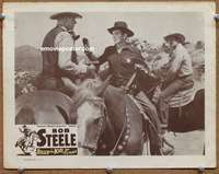 4b141 BILLY THE KID IN TEXAS movie lobby card '40 outlaw Bob Steele has the law at gunpoint!