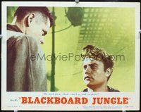 4b150 BLACKBOARD JUNGLE movie lobby card #7 '55 great image of Glenn Ford & Vic Morrow!