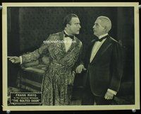 4b169 BOLTED DOOR lobby card '23 close up of Frank Mayo with dressing gown over tuxedo shirt & tie!