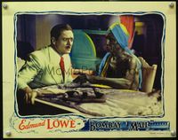 4b172 BOMBAY MAIL lobby card '34 great close up of Edmund Lowe at table with ancient Indian man!