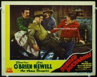 4b176 BORDER BUCKAROOS movie lobby card '43 image of Dave O'Brien being held down & beaten!